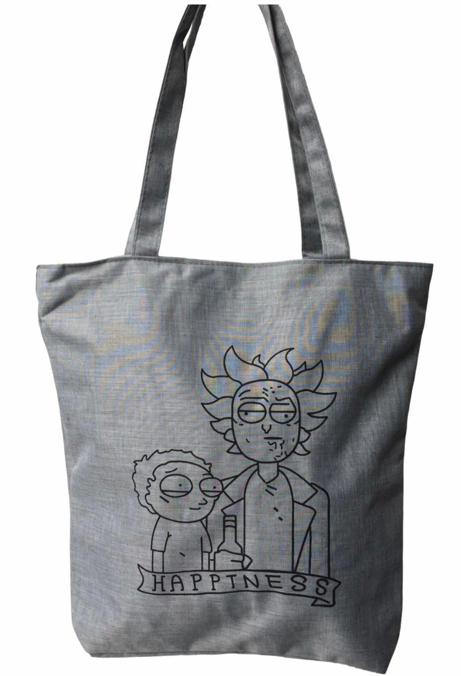 Шопер женский тканевый повседневный на молнии с аниме Серый (026U)