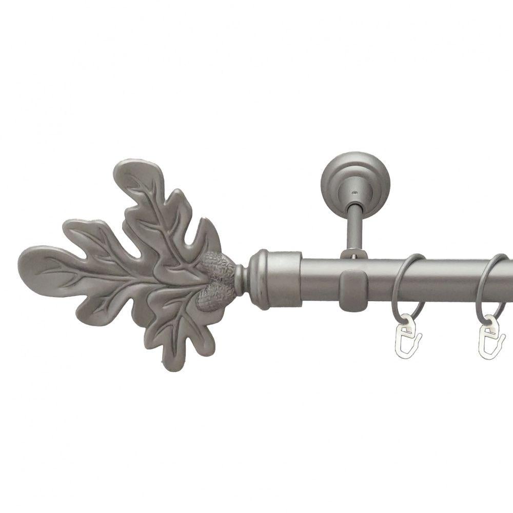 Карниз Orvit Листок Дуба металевий однорядний відкритий гладка труба кільце металеве 25 мм 300 см Сатин (6322030)