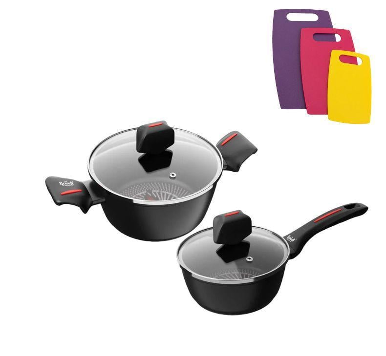 Набор посуды Krauff Smart Fry 2,3/1 л с кухонными досками (28464) Набор посуды Krauff Smart Fry 2,3/1 л с кухонными досками (28464)