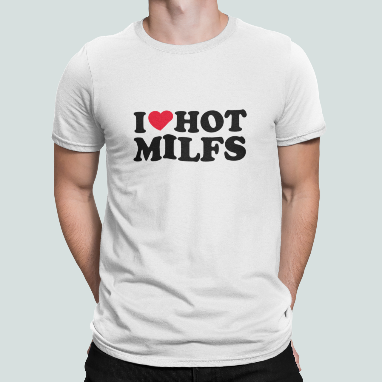 Футболка мужская Stedman с принтом "I Love Hot Milfs" XL Белый (ПН393-10)