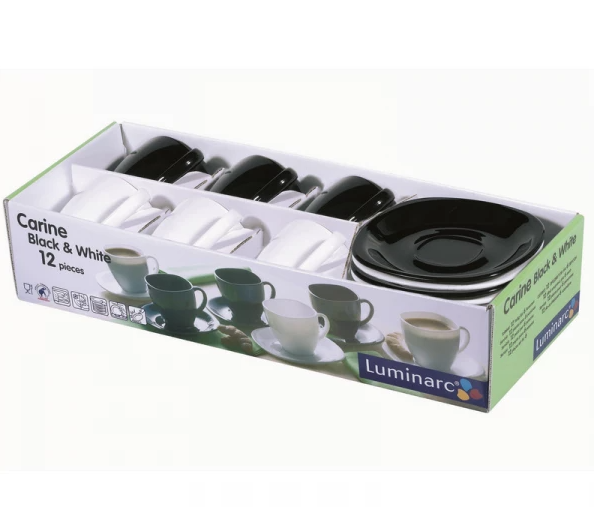 Набор чайный Luminarc Carine Black&White D2371 220 мл (25210925) - фото 5 Набор чайный Luminarc Carine Black&White D2371 220 мл (25210925) - фото 5