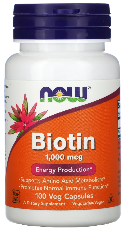 Биотин NOW Foods Biotin 1000 мкг 100 капсул