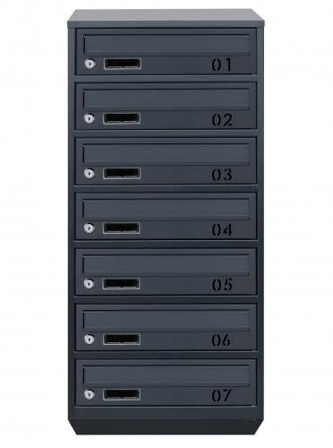 Почтовый ящик Lev-metal Е1-07.B на 7 секций 915x390x200 мм Антрацитовый (21070202) - фото 2 Почтовый ящик Lev-metal Е1-07.B на 7 секций 915x390x200 мм Антрацитовый (21070202) - фото 2