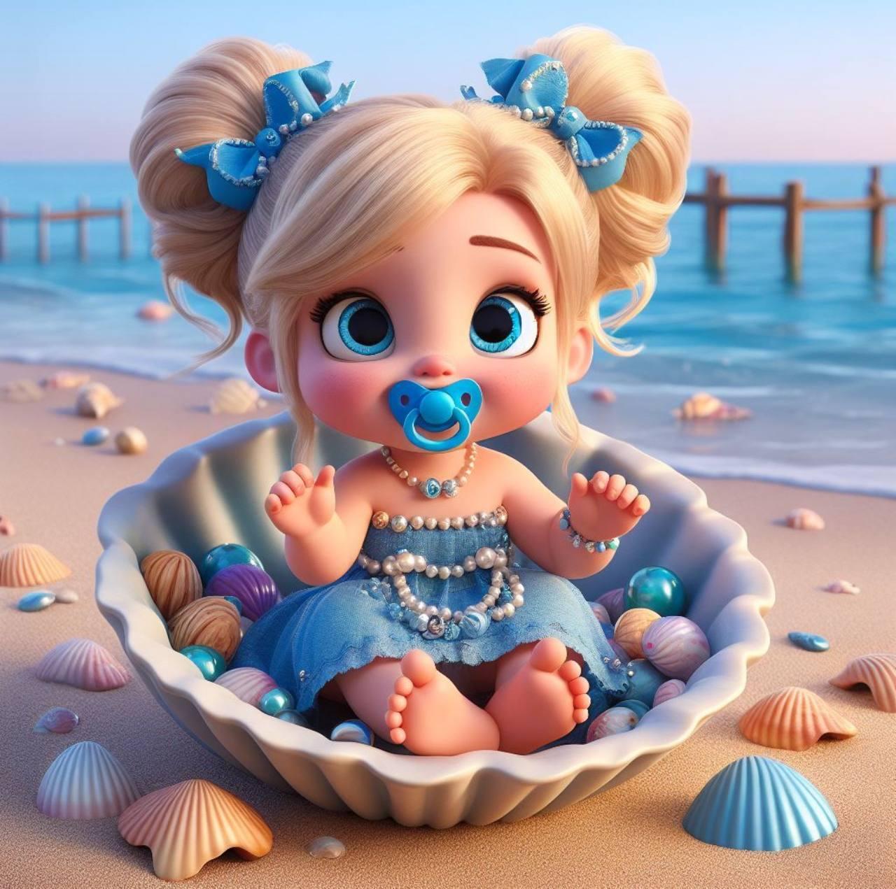 Алмазная мозаика Dream Toys Крошка у моря 20x20 см (S10195)