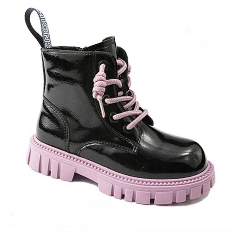 Ботинки осенние для девочек 422 р. 36 Черно-сиреневый