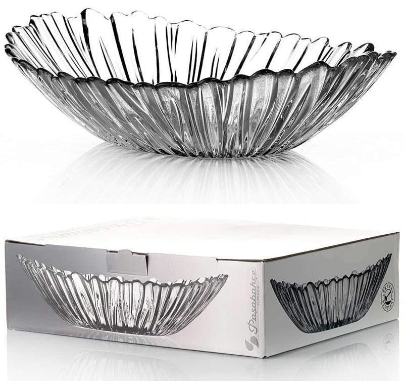 Салатник скляний Aurora овальний 33х27 см - фото 2 Салатник скляний Aurora овальний 33х27 см - фото 2