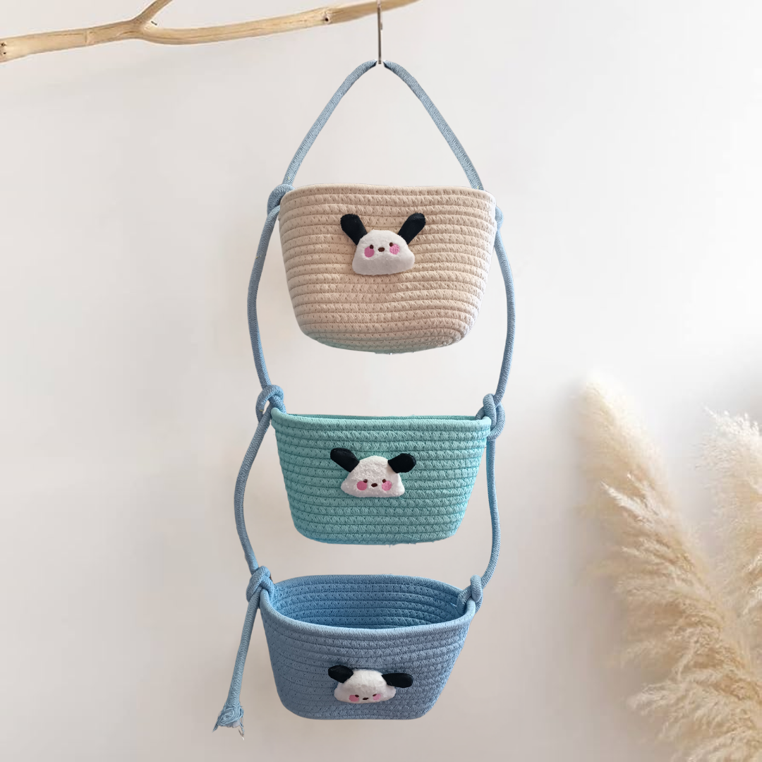 Органайзер навесной Почакко плетеный для хранения игрушек и аксессуаров в детскую комнату