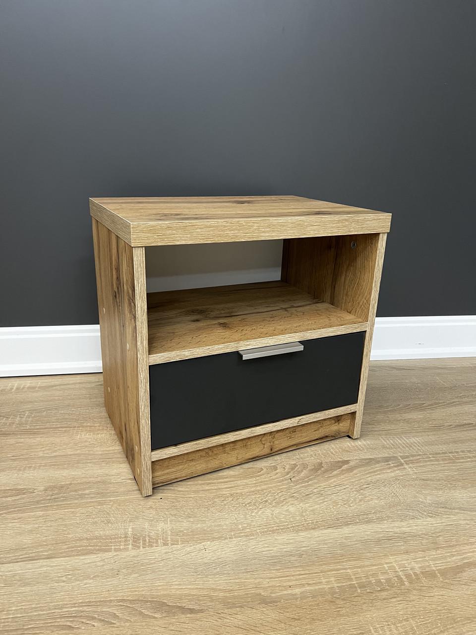 Тумба приліжкова Комфорт 450х450х320 мм Дуб Аппалачі/Антрацитовий