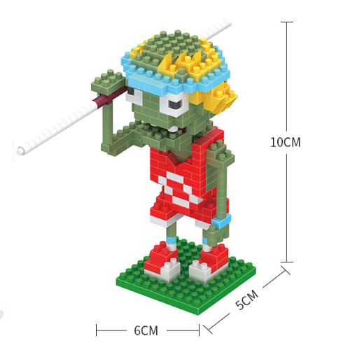 Конструктор Рослини проти зомбі Micro Brick Зомбі з жердиною Plants vs Zombies 310 деталей - фото 2