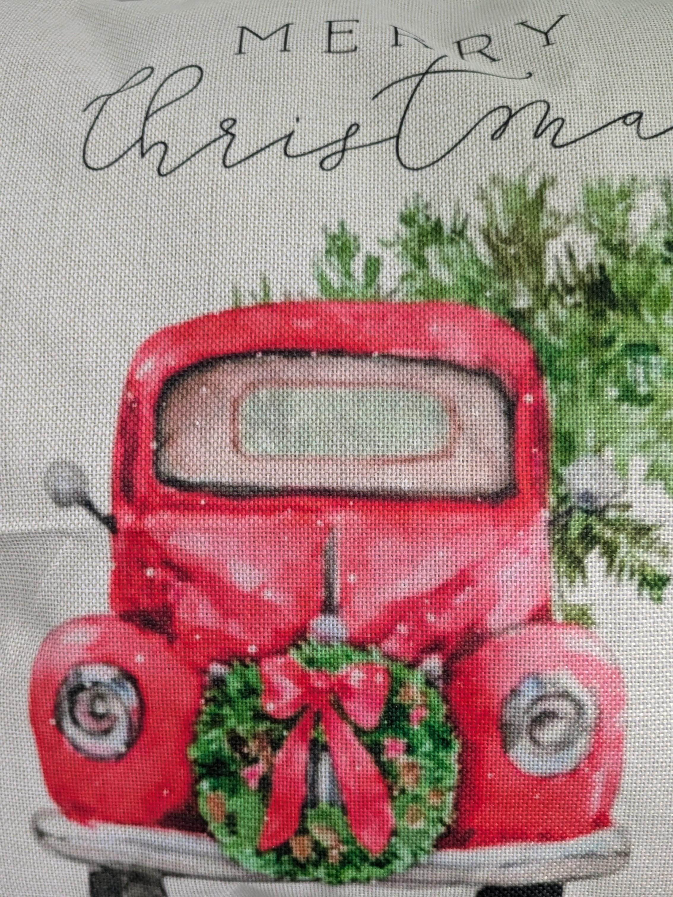 Наволочка новорічна Автомобіль акварельний 45х45 см (29506070) - фото 2 Наволочка новорічна Автомобіль акварельний 45х45 см (29506070) - фото 2