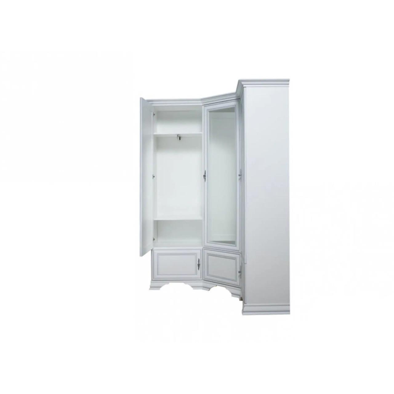 Шафа кутова з дзеркалом ВМК Кентукі SZFN5D Білий альпійський (GRB-1766) - фото 4 Шафа кутова з дзеркалом ВМК Кентукі SZFN5D Білий альпійський (GRB-1766) - фото 4