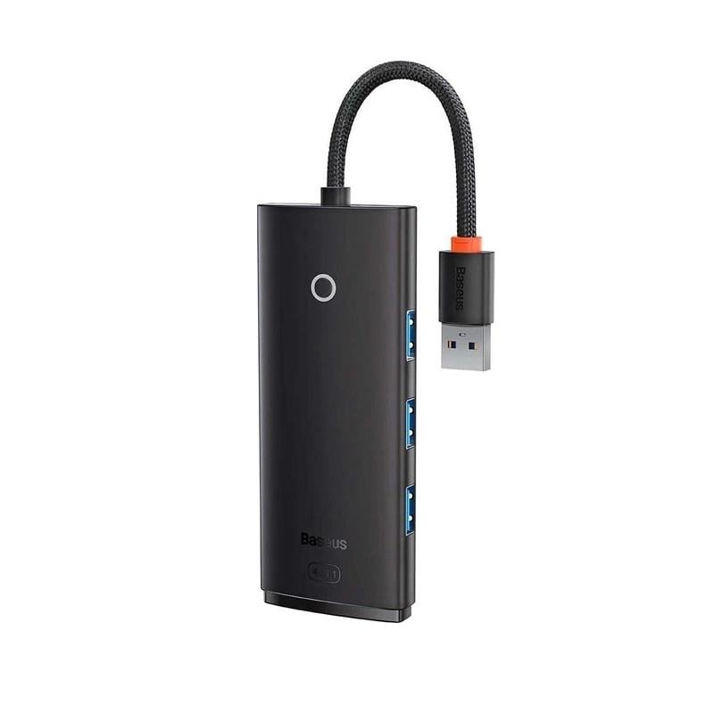USB-хаб BASEUS Lite Series 4-Port USB-A HUB Adapter USB-A to USB 3.0х4 25 см Black (20774)