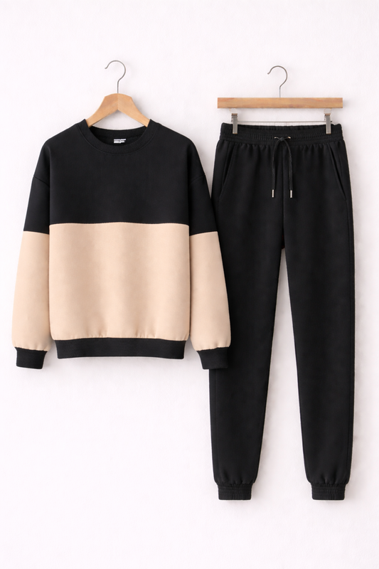 Спортивний костюм чоловічий весняний Zruchno світшот та штани L Чорно-бежевий (33500516)