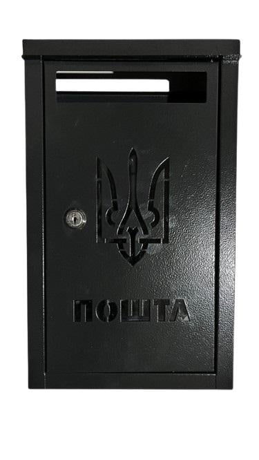 Почтовый ящик перфорация Почта и Трезубец с металлическим замком Графит (87432109)