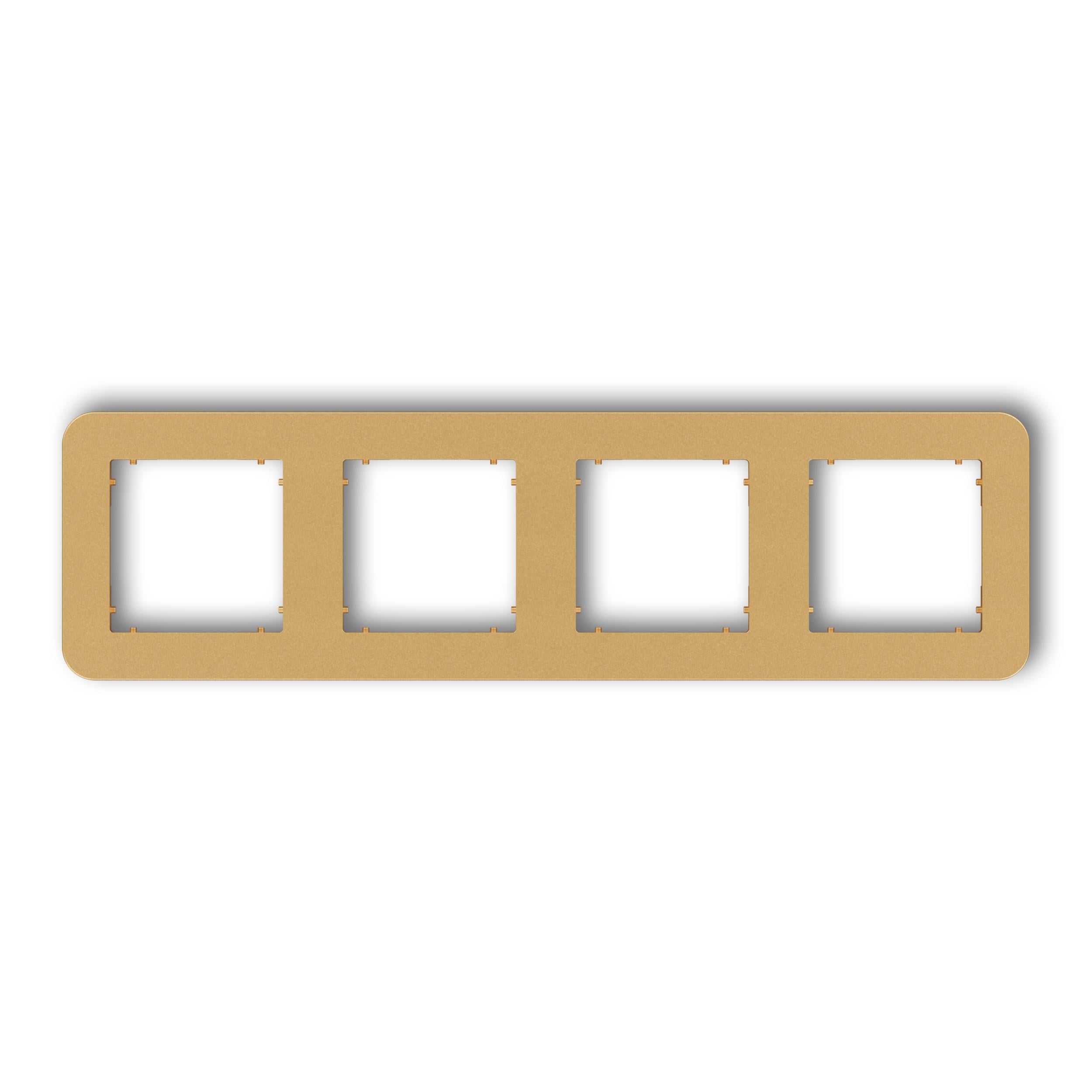Рамка четверная универсальная закругленная Karlik Mini Золотистый (29MRTZ-4)