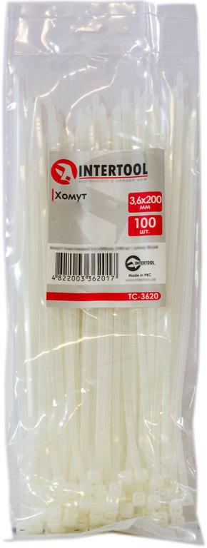 Хомут пластиковый Intertool 3,6x200 мм 100 шт. Белый (000028257)