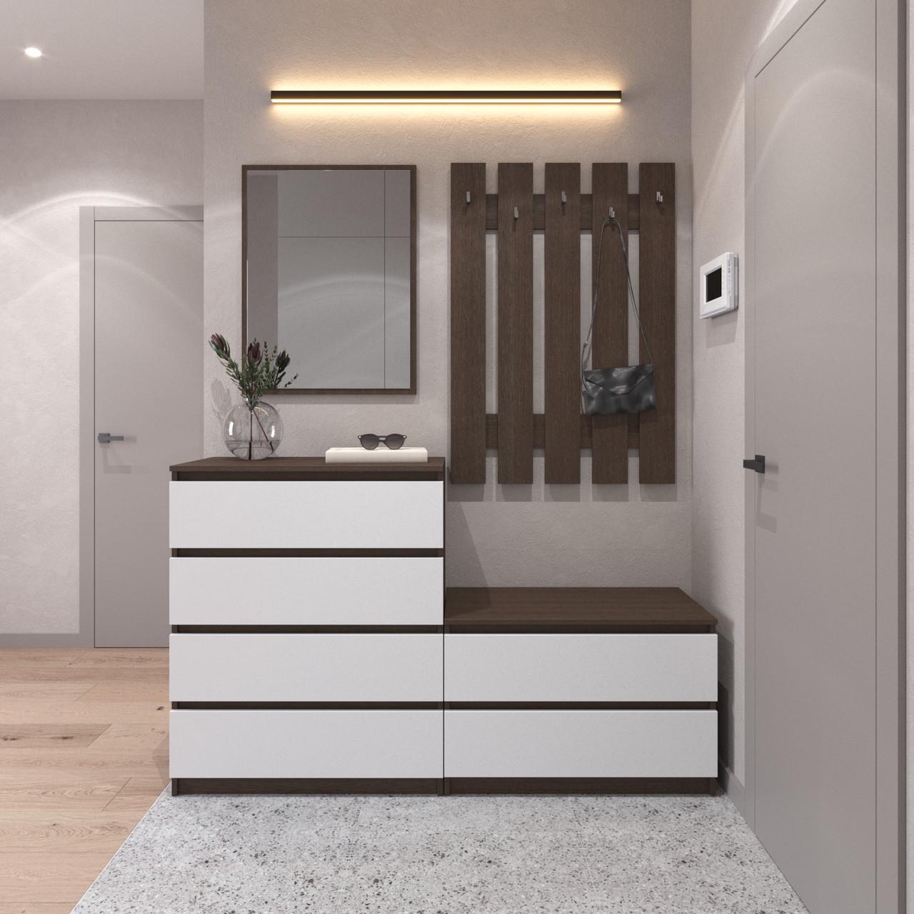 Прихожая VAYS комплект в прихожую 160х40х195 см Венге темный/белый (30777896)