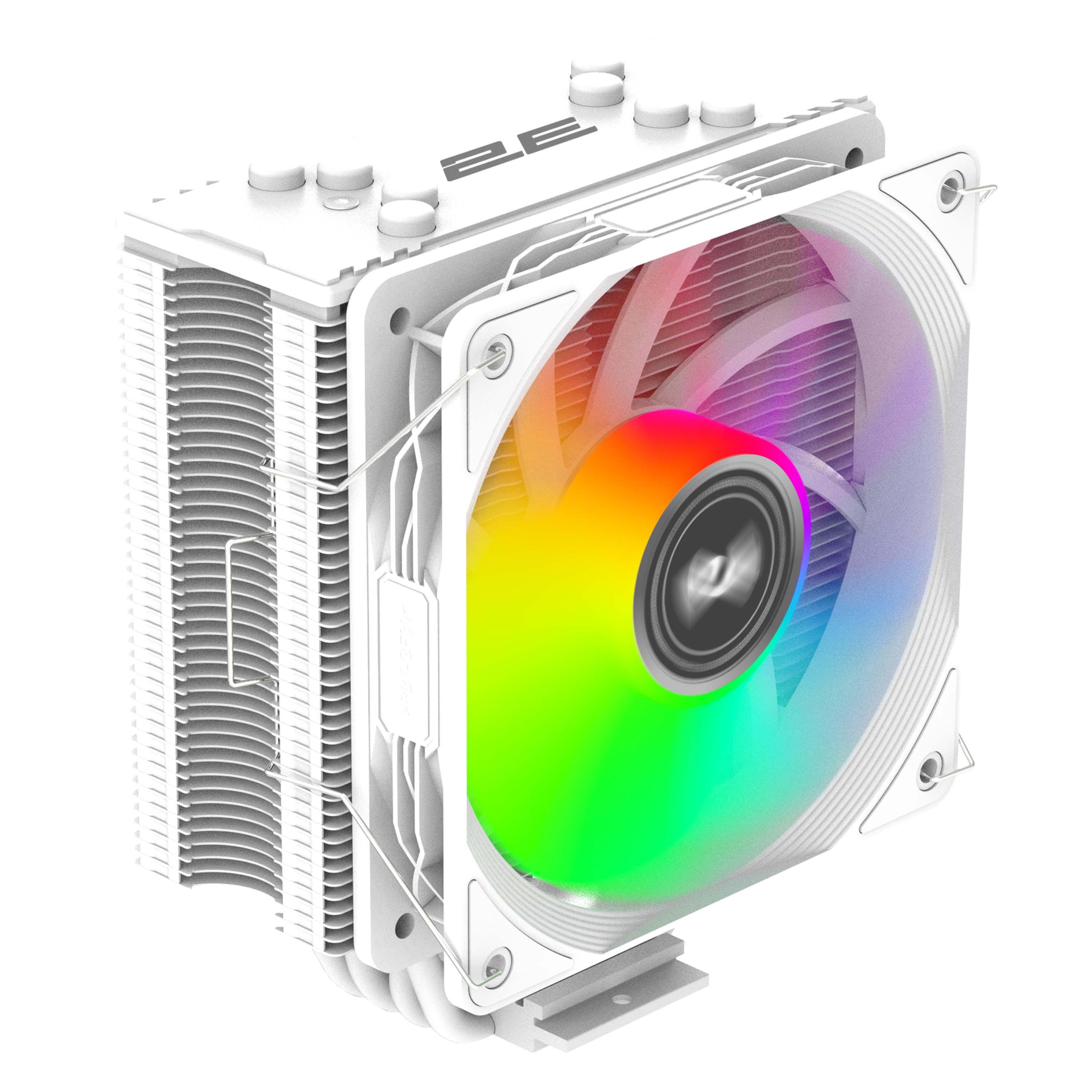 Вентилятор 2E GAMING Air Cool з ARGB-підсвічуванням 4-pin 120 мм Білий (628610)