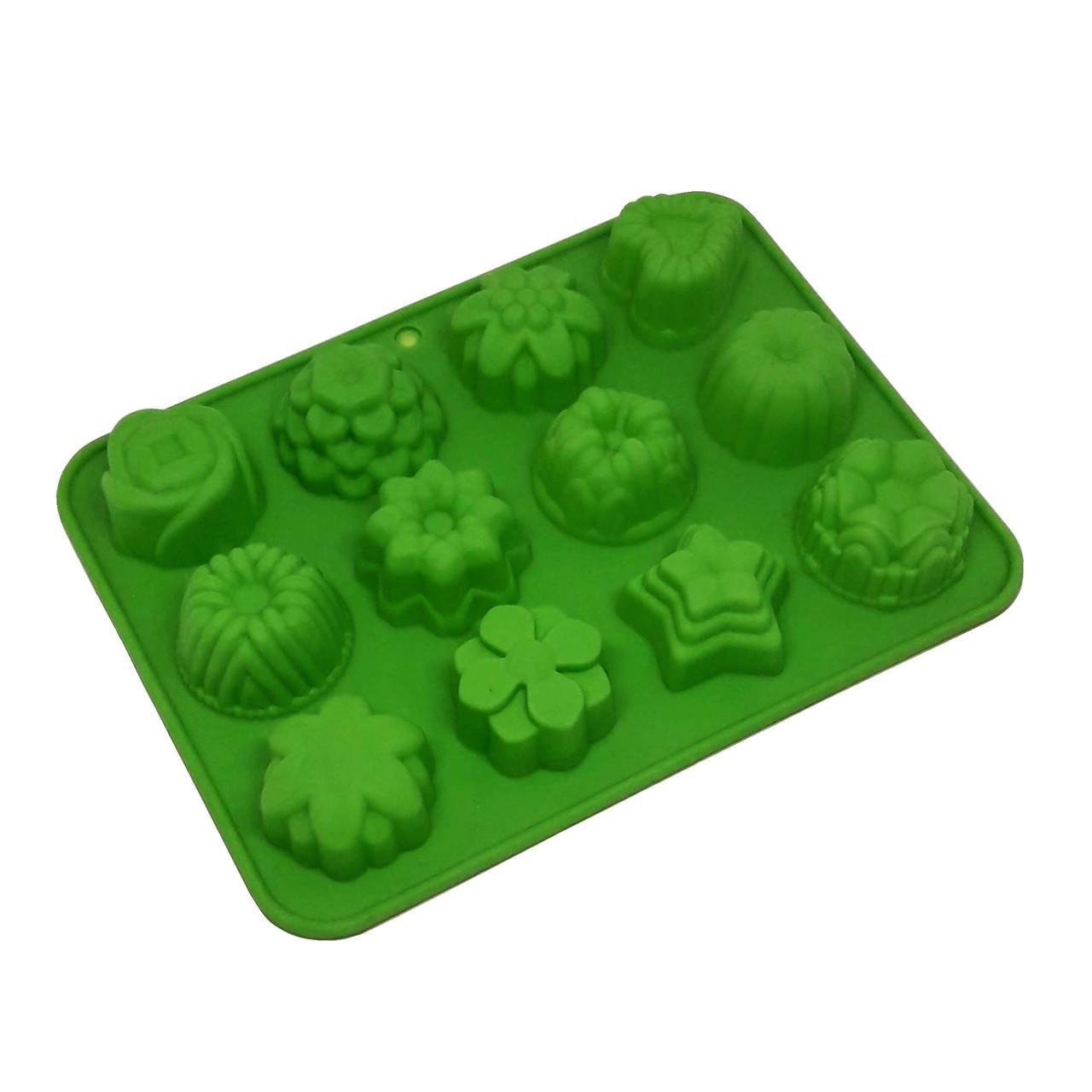 Силиконовая форма MagicKitchen №188 Цветы 12в1 для пирожных и фигурных кексов (201739)