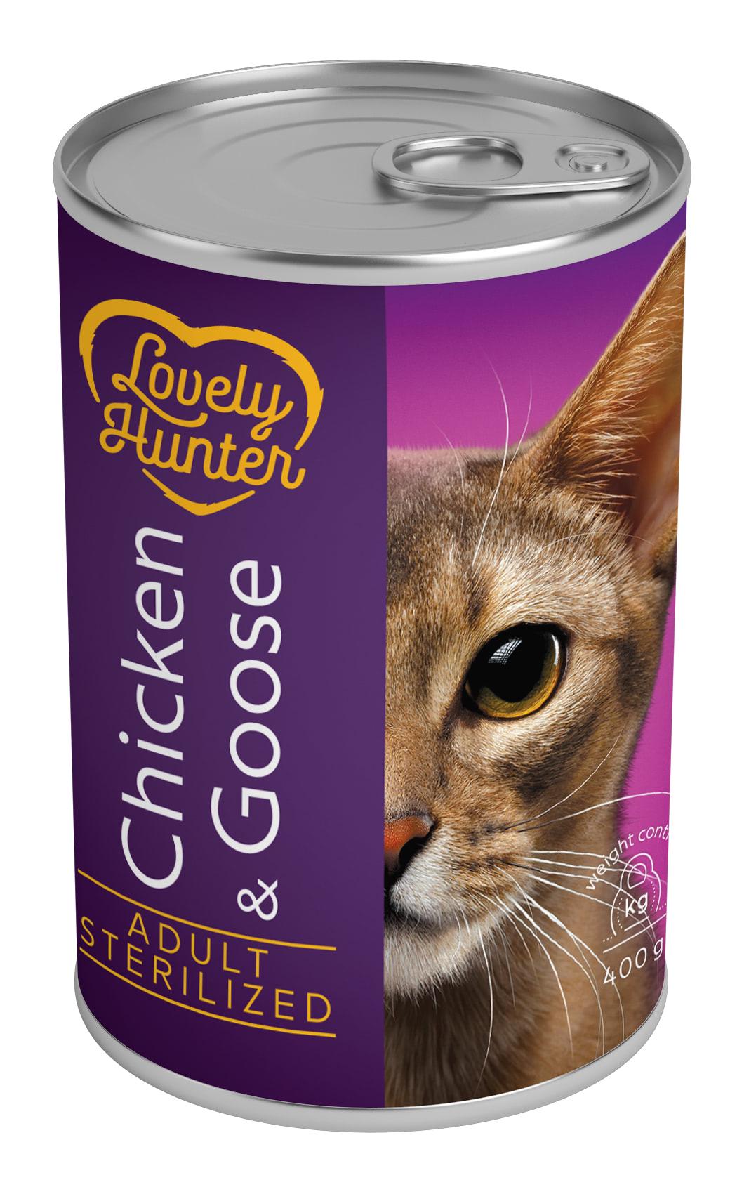 Консерви для кішок Lovely Hunter Sterilised Chicken&Goose 400 г (LHU45348) (4771317453488)