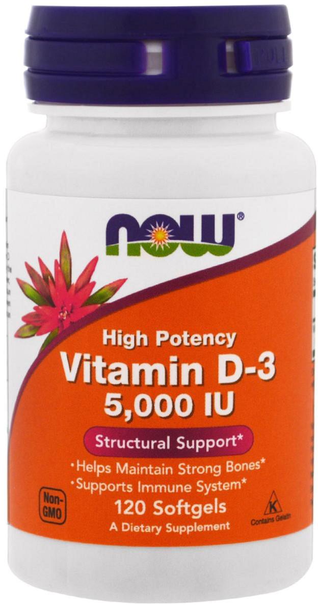 Витамин D-3 Now Vitamin D-3 5000 IU 120 softgels