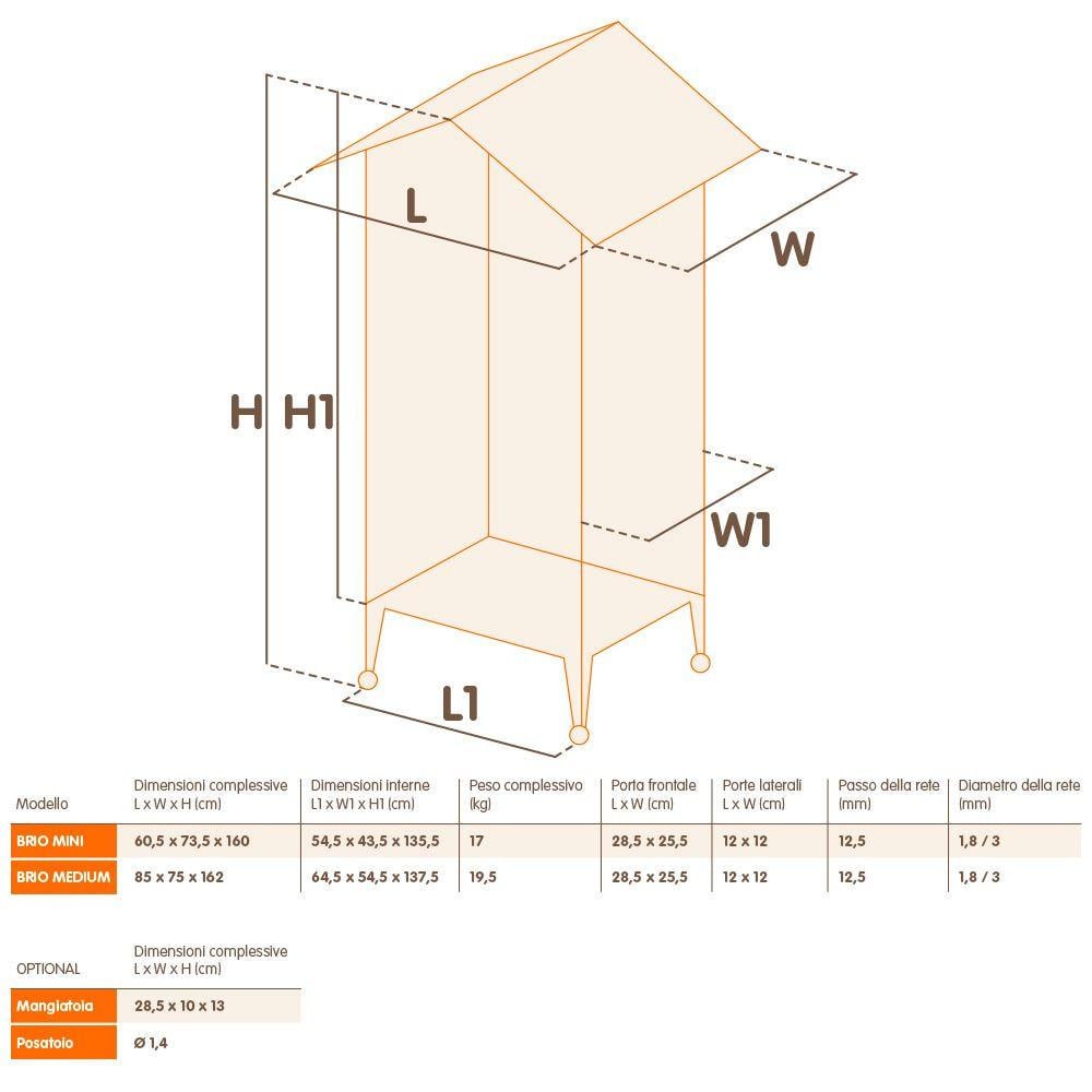 Вольер для канареек и маленьких птиц Ferplast Brio Medium 85x75x162 см (56110514) - фото 2