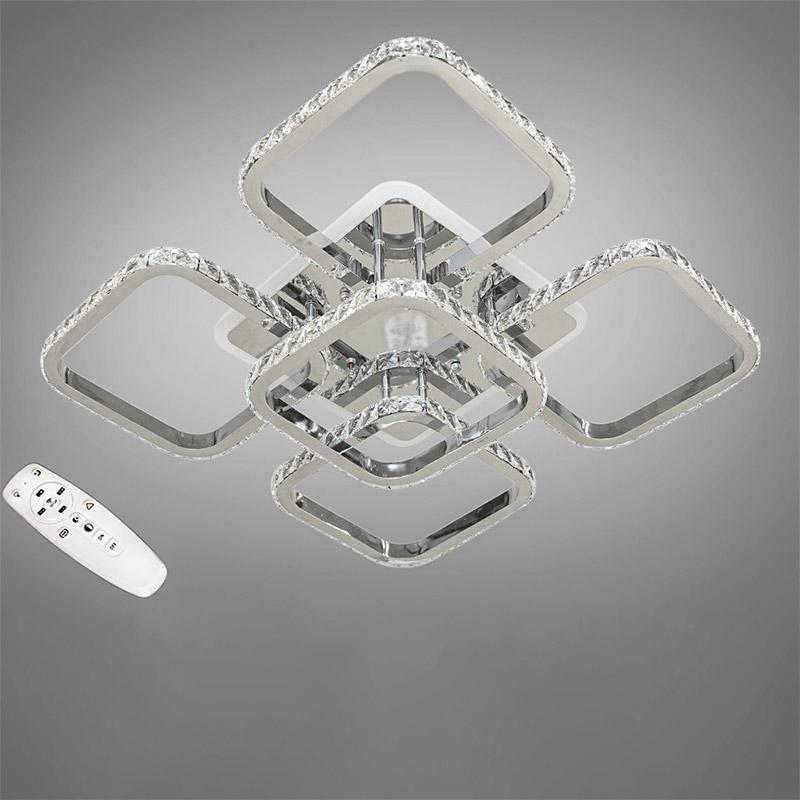 Потолочная люстра LED с диммером и RGB подсветкой DS-18008/4+1HR LED RGB dimmer 110W Хром