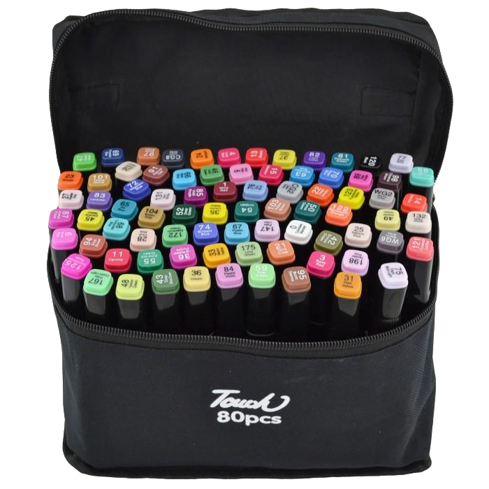 Набор двусторонних маркеров для скетчинга Touch Qiuci 80 шт. (1522947616)