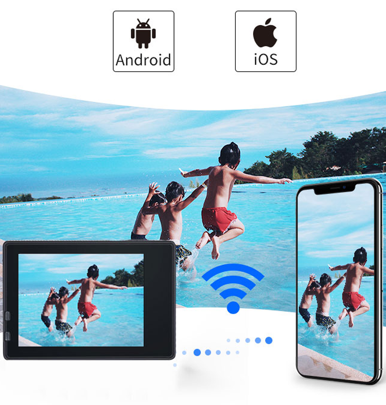 Экшн камера Action Camera A100 Wi-Fi 4K с аквабоксом и набором креплений два экрана Черный + Пульт - фото 10 Экшн камера Action Camera A100 Wi-Fi 4K с аквабоксом и набором креплений два экрана Черный + Пульт - фото 10