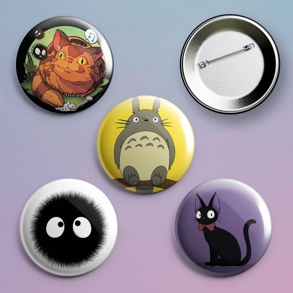 Значки на рюкзак с принтом аниме Тоторо Mein Nachbar Totoro 4 шт.