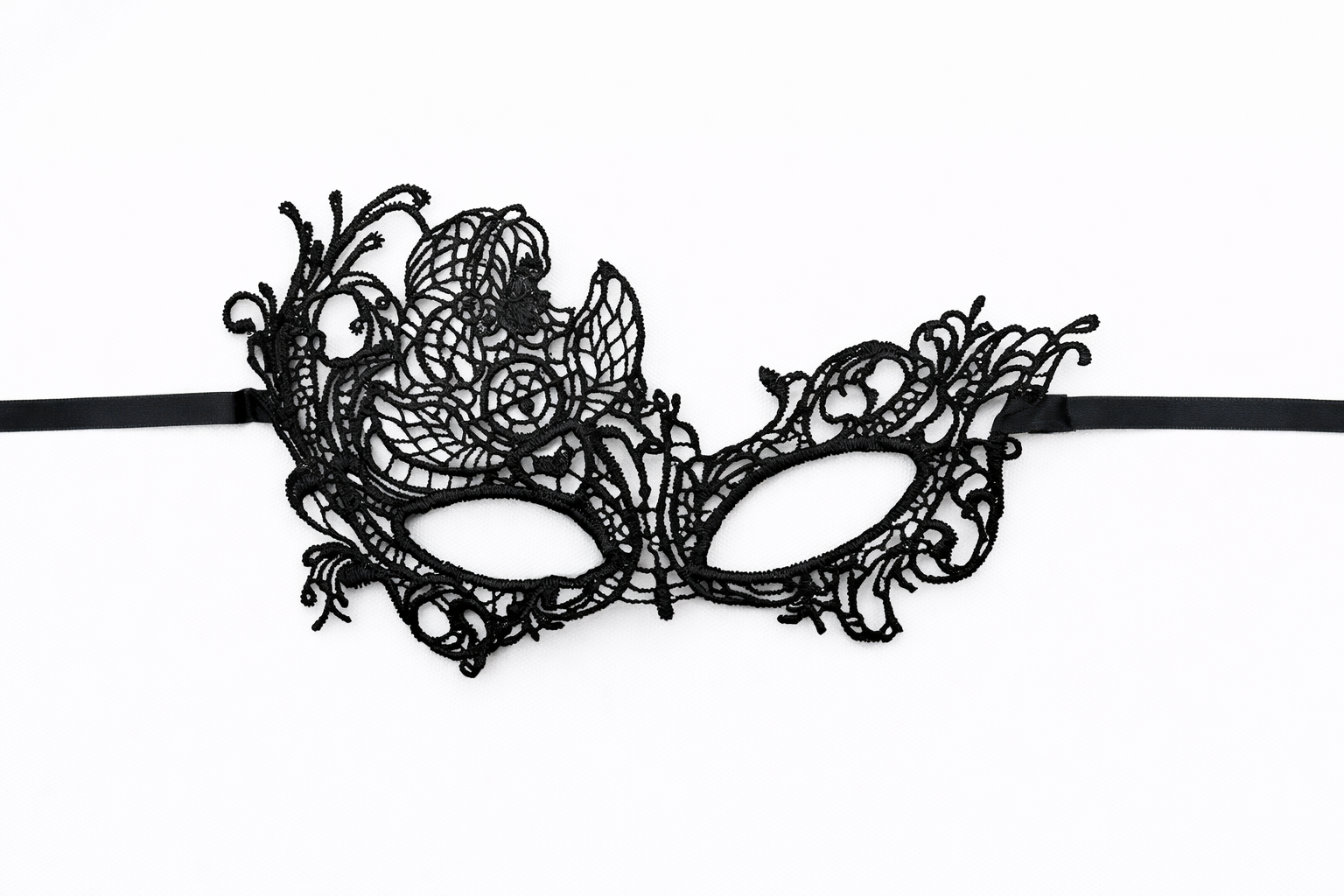 Маска карнавальная кружевная асимметричная One size Черный (169800)