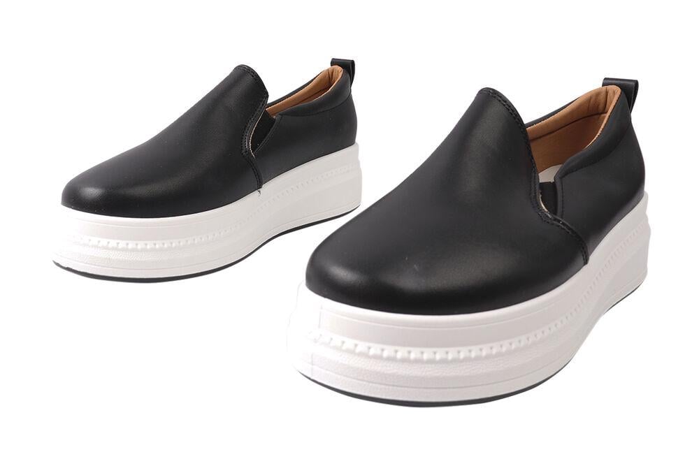 Кеды-слипоны женские Fashion из эко кожи на платформе Черный (7-21DTCPF 36) - фото 5