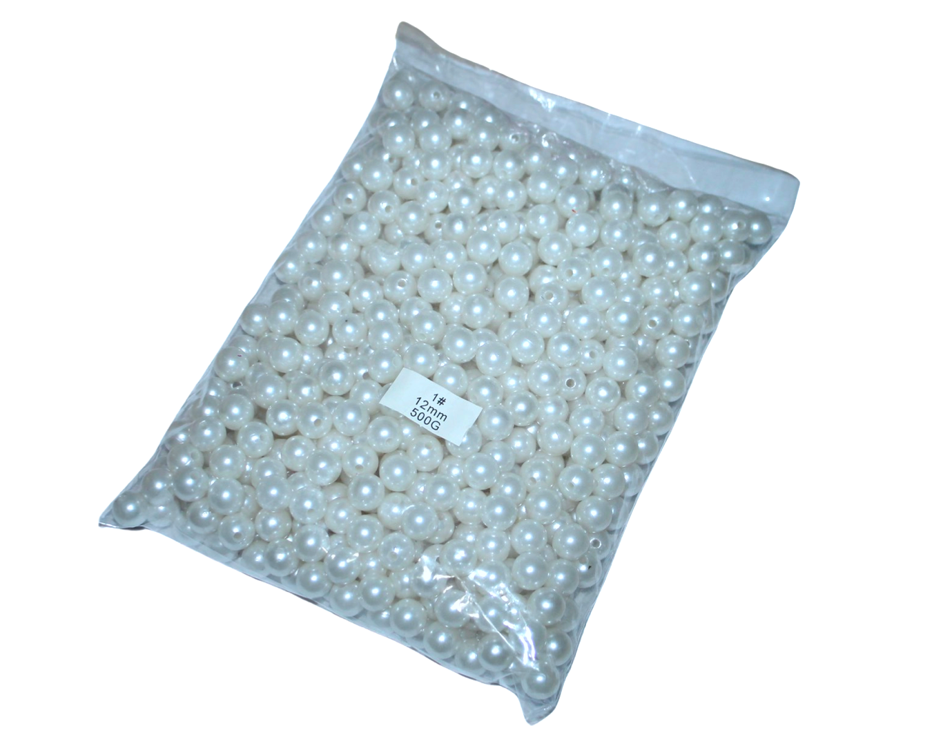 Бусины пластмассовые 500 г 12 мм Белый