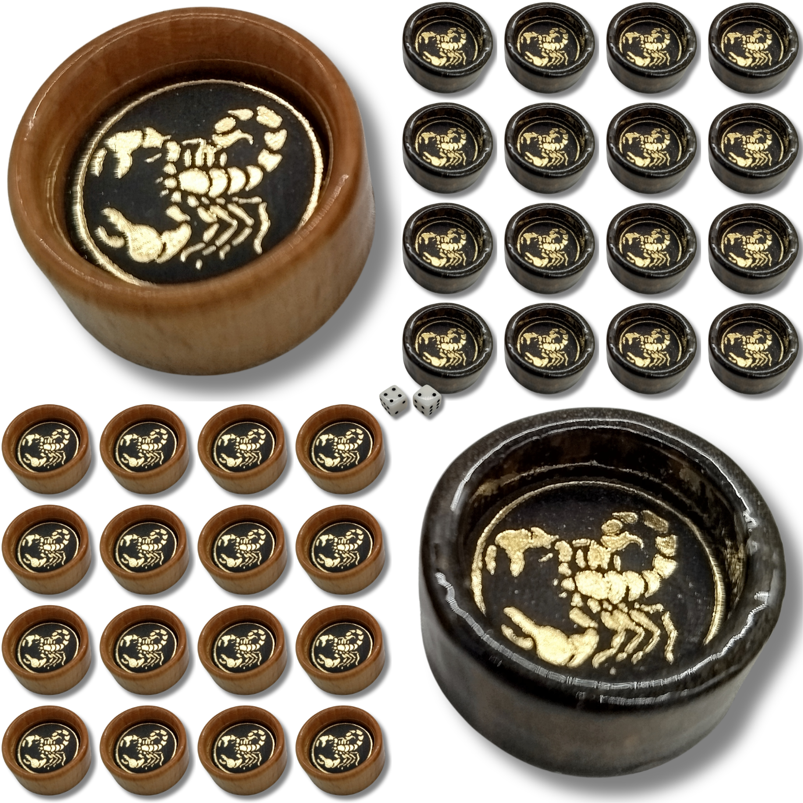 Фішки для нард штамп №22 зі шкіряною вставкою 25х12 мм (33732390)