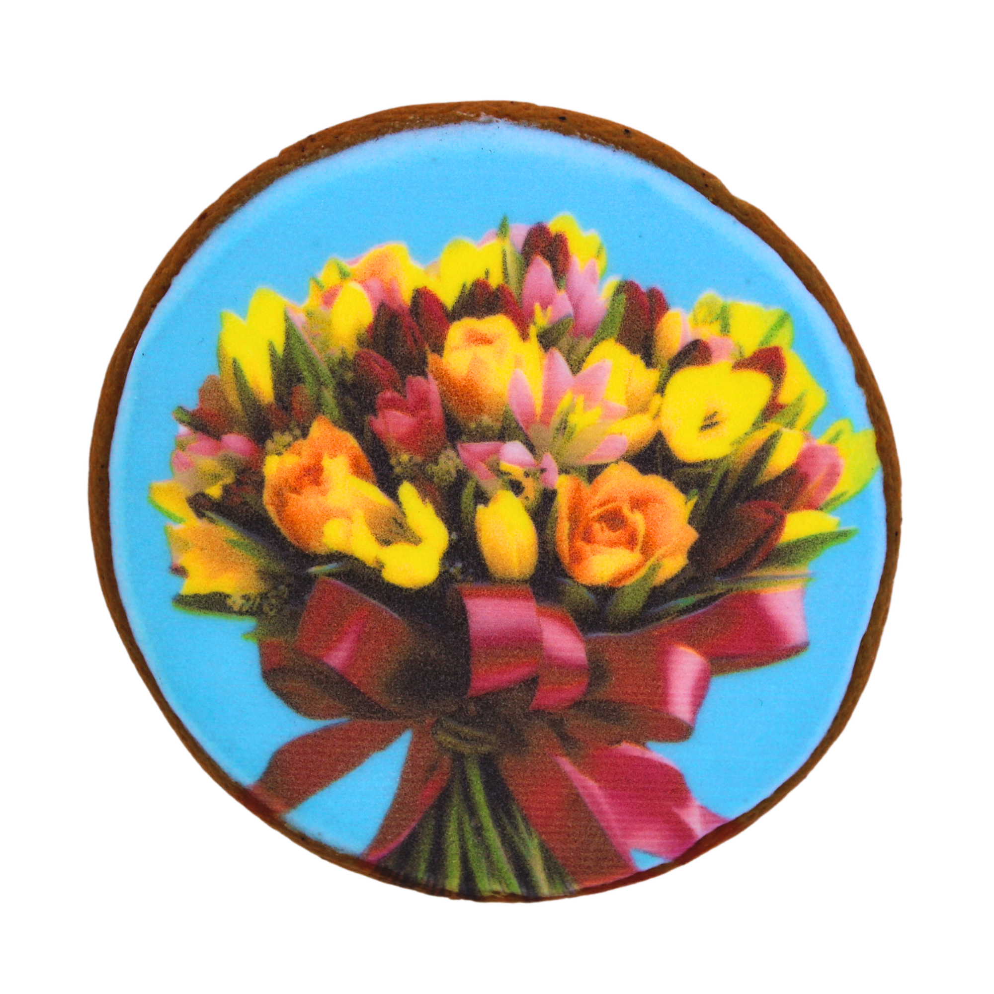 Пряник с принтом Крафт Печиво День Матери Букет тюльпанов 45 г