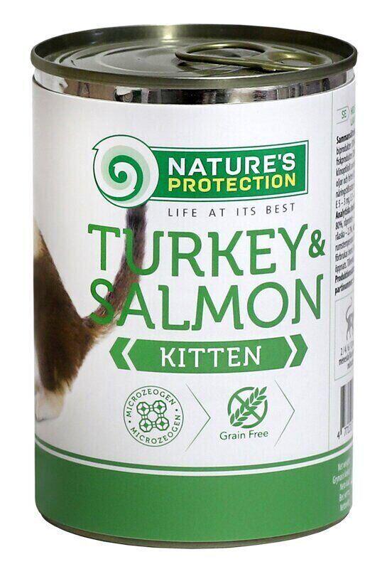 Корм вологий Nature's Protection Kitten Turkey&Salmon з індичкою та лососем для кошенят 400 г (KIK45100)