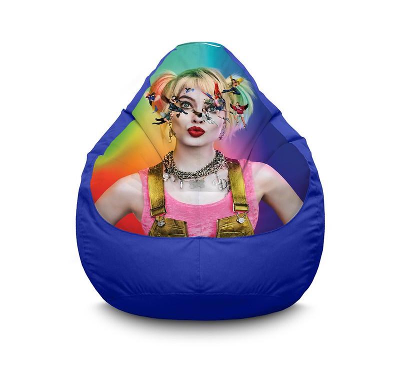 Кресло мешок iPuff Harley Quinn Kiss Оксфорд XXL 90х125 см Синий