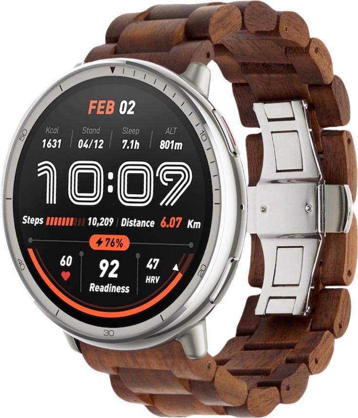 Ремешок деревянный WoodLock для Amazfit Active 2 Round Brown (42096-30)
