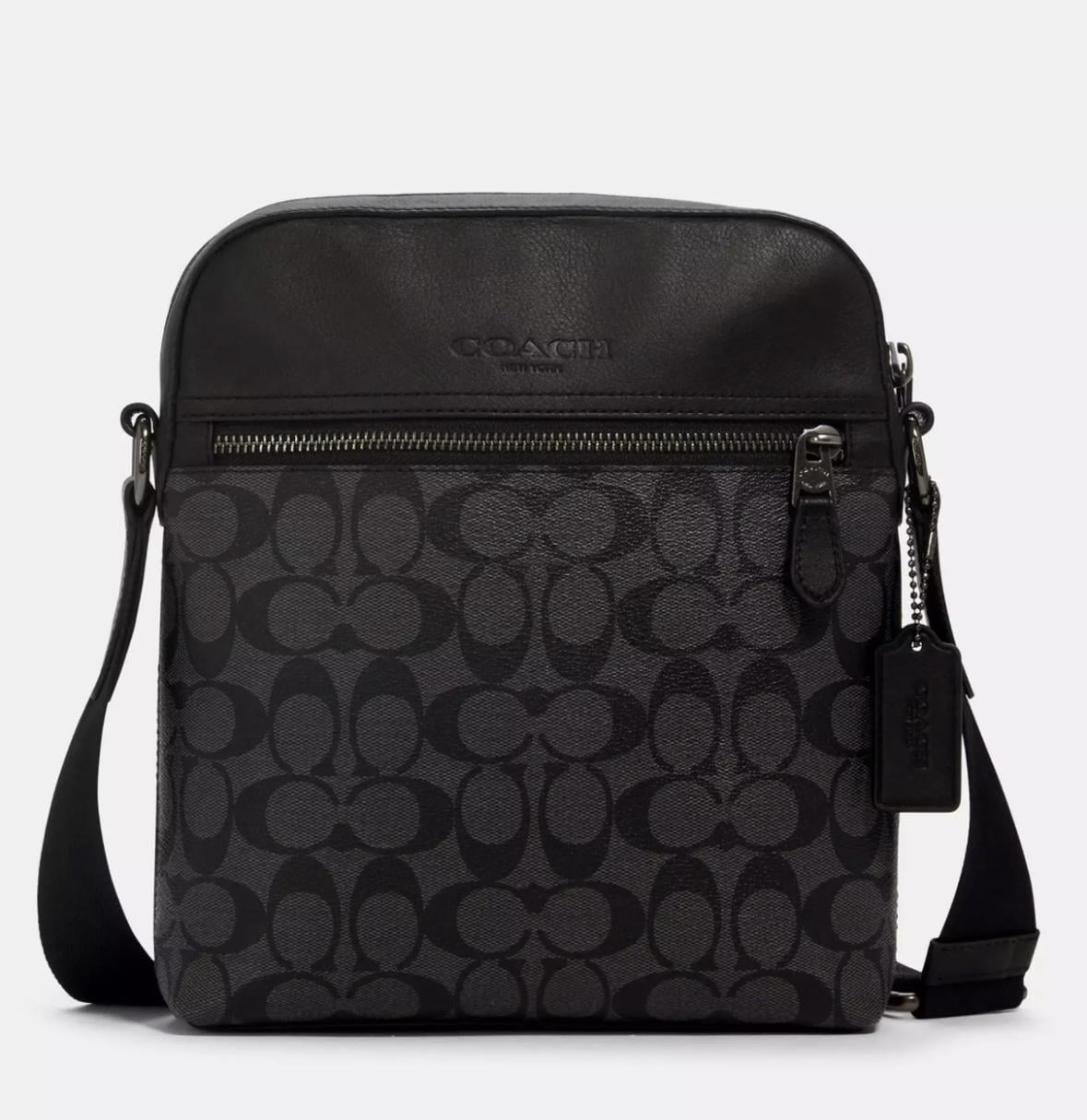 Сумка мужская Coach Houston Flight Bag In Signature Canvas 4010 Серый (419954)