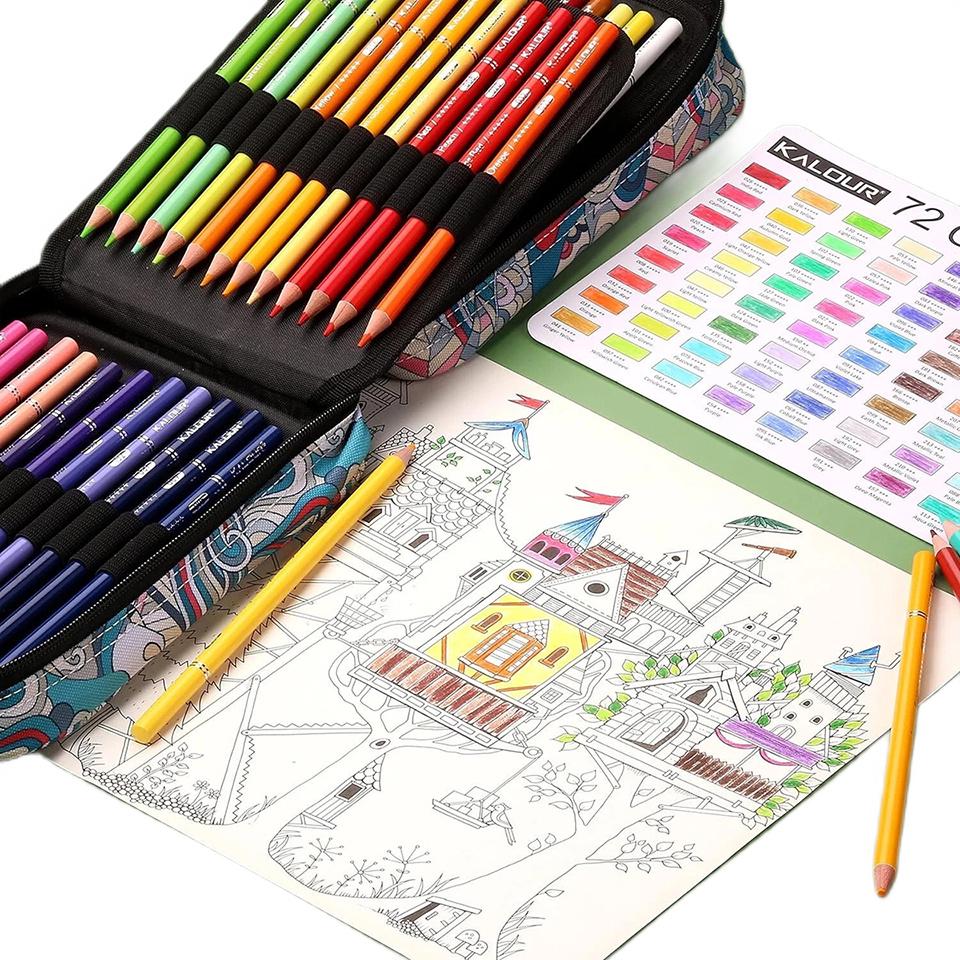 Художній набір кольорових олівців KALOUR 72 COLORS у дизайнерському кейсі (YV-PCN072) - фото 11