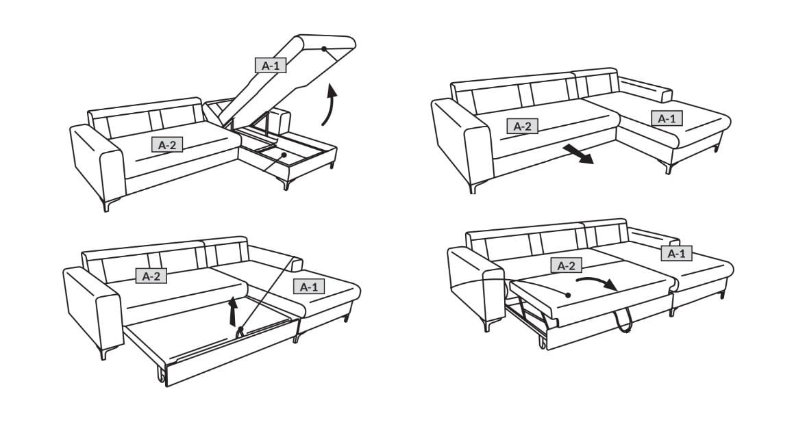 Диван угловой Perfect Home Аlta из натурального дерева/ДСП/ткани Pegasus 72 Голубой (49577) - фото 10