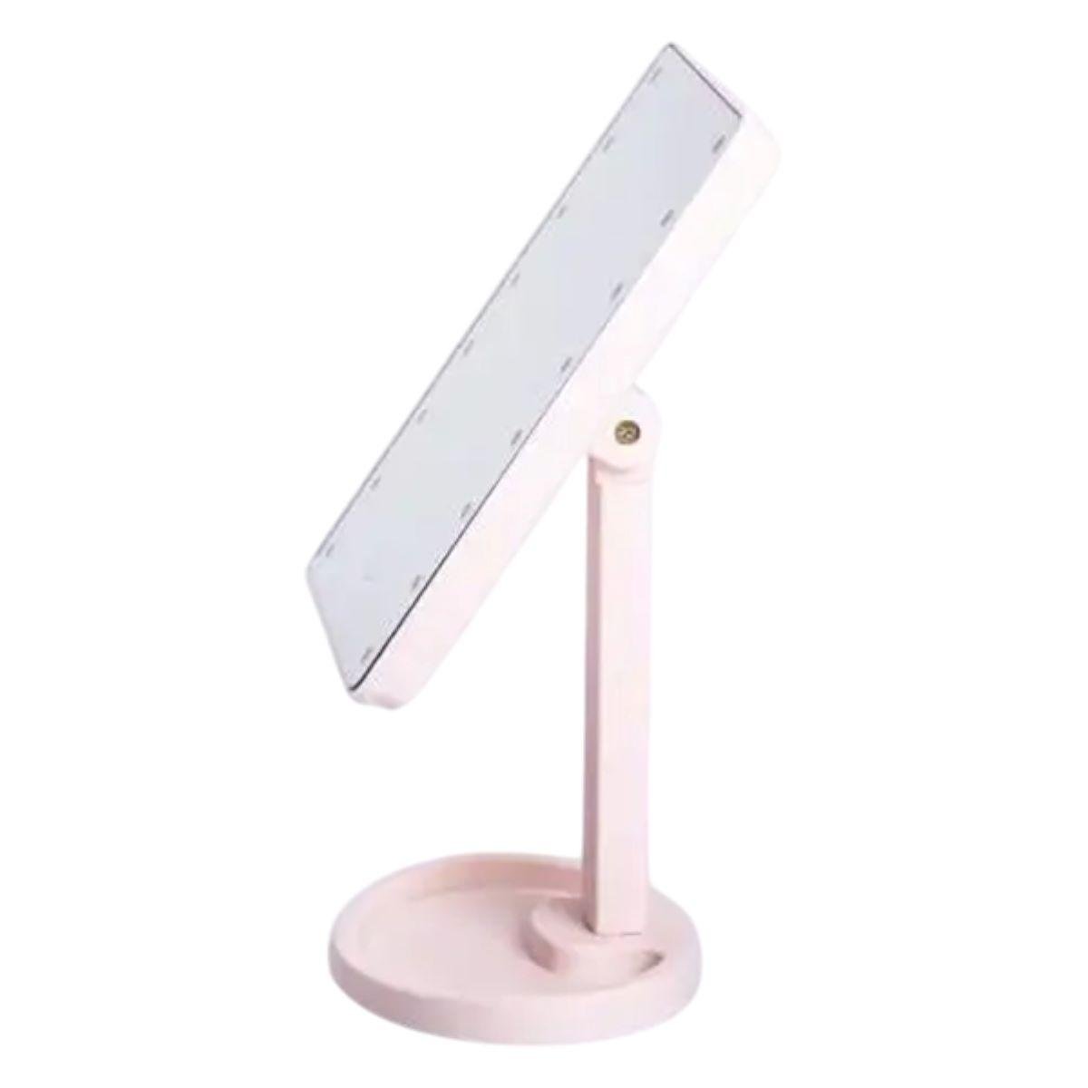 Зеркало настольное косметическое для макияжа HP-10-3AP на подставке 21х16 см 16 LED Розовый (A-033791) - фото 3 Зеркало настольное косметическое для макияжа HP-10-3AP на подставке 21х16 см 16 LED Розовый (A-033791) - фото 3