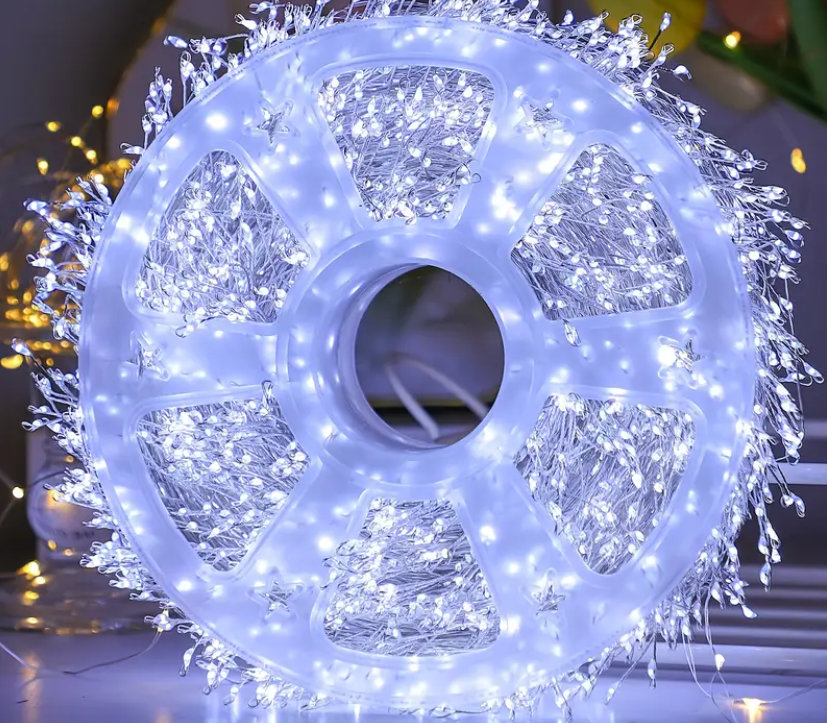 Гирлянда светодиодная на солнечной батарее 18 м 8 режимов мигания 600 LED Холодный Белый свет (1132)