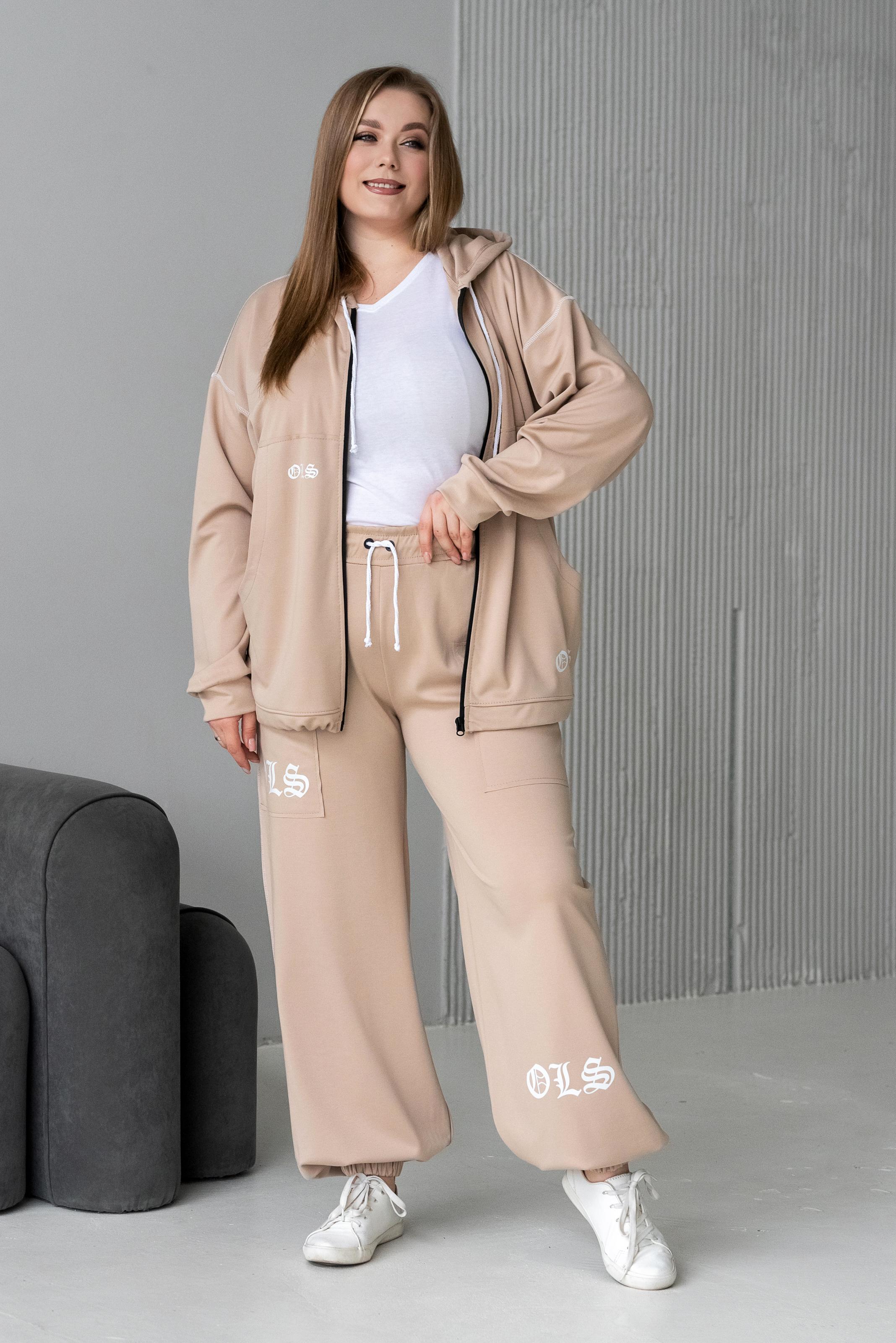 Спортивный костюм женский Милена р. 50 Бежевый (2288072915) - фото 4 Спортивный костюм женский Милена р. 50 Бежевый (2288072915) - фото 4