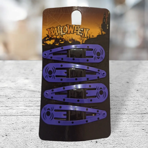 Заколки на Хелловін в горошок One size Фіолетово-чорний (703189) Заколки на Хелловін в горошок One size Фіолетово-чорний (703189)