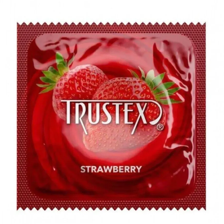 Презерватив Trustex Strawberry Lubricated с ароматом и вкусом клубники 1 шт. (TR099941)
