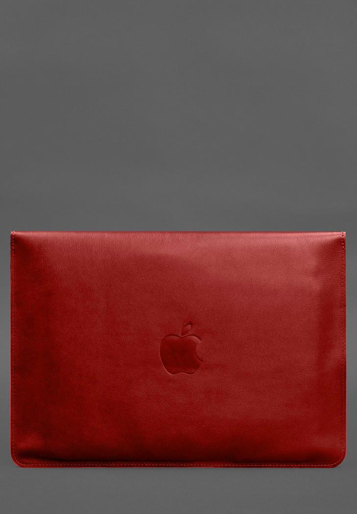 Чехол-конверт кожаный на магнитах для MacBook 15" Красный (A-027608) - фото 2