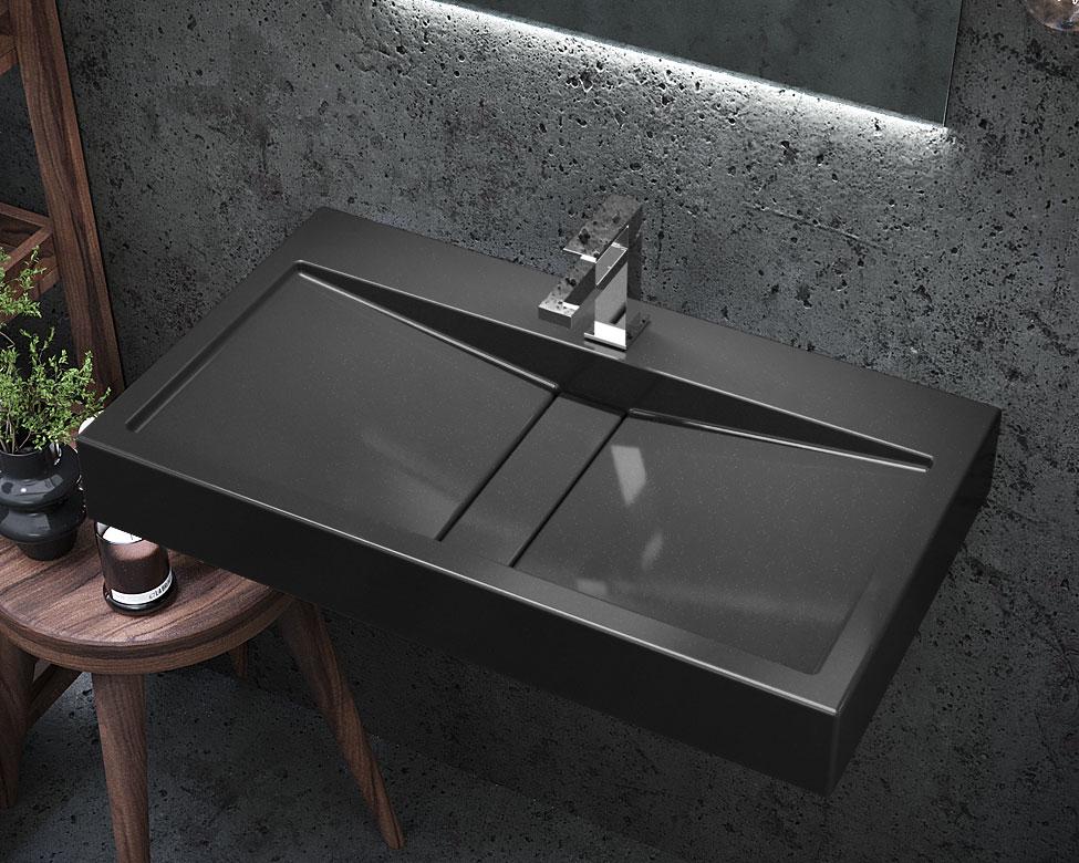 Умивальник підвісний Luxor Tor 80 см Black (690) - фото 2