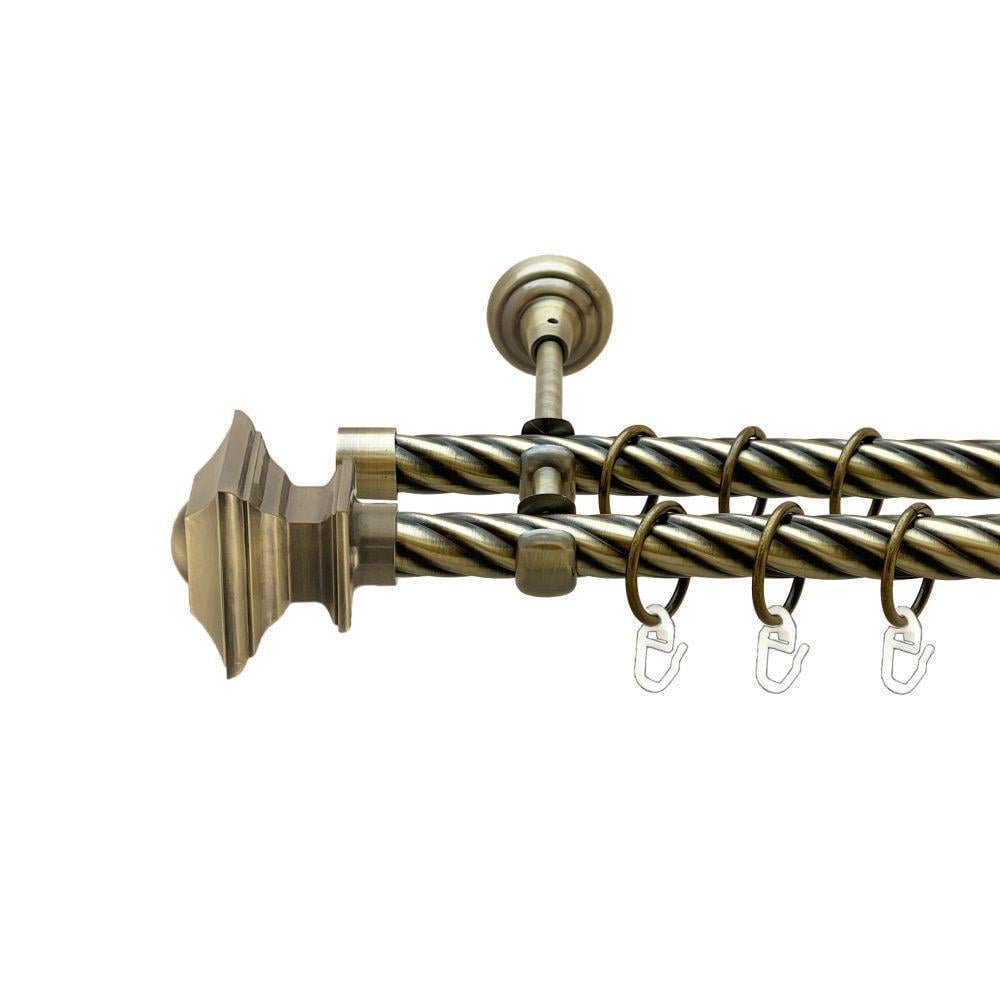 Карниз трубчатый витый Orvit Борджеза двухрядный 19/19 мм 160 см Антик (000-8659)