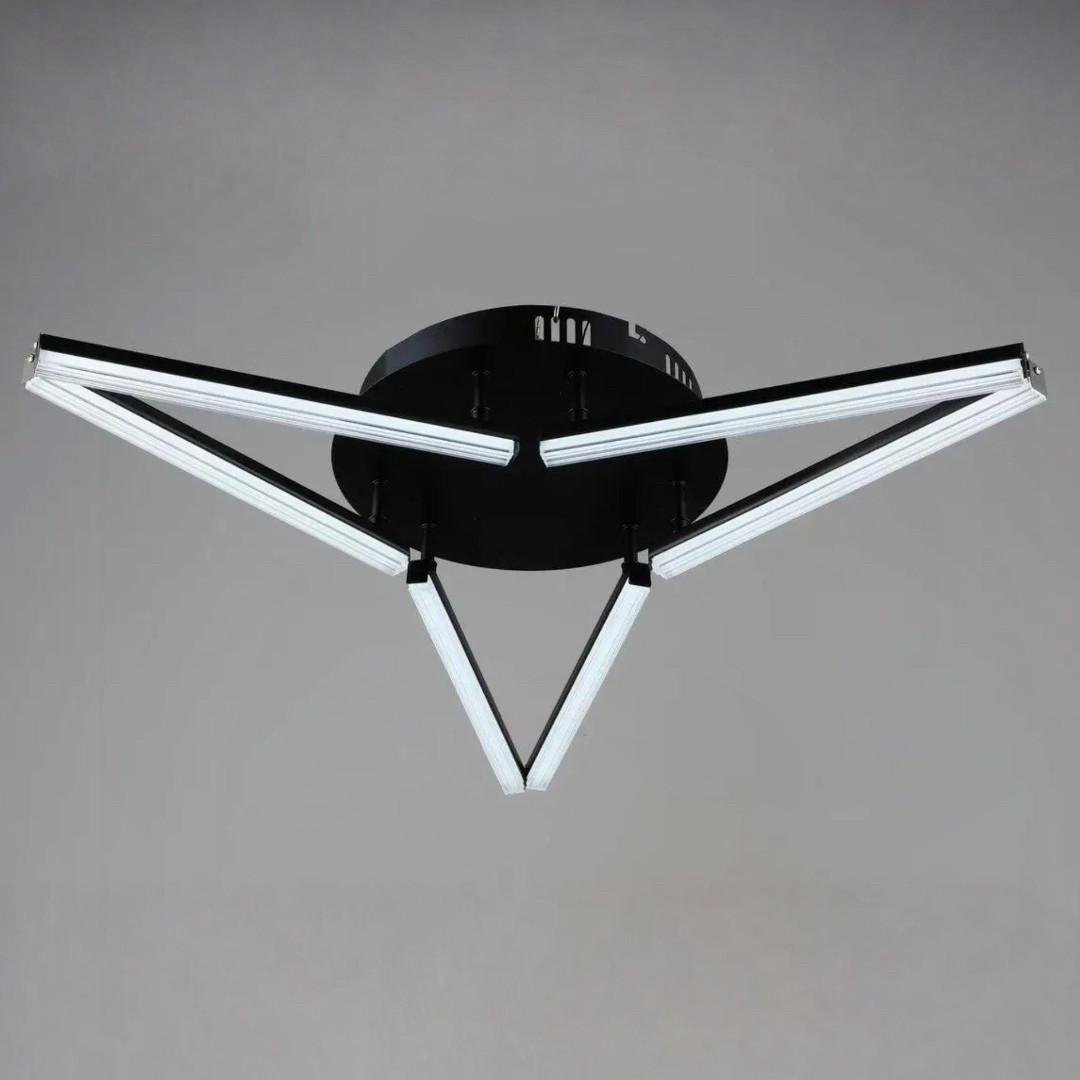 Люстра светодиодная Valeso с линейными рассеивателями 36W 3000/6500K Черный (B YH1324/6 BK 36W)